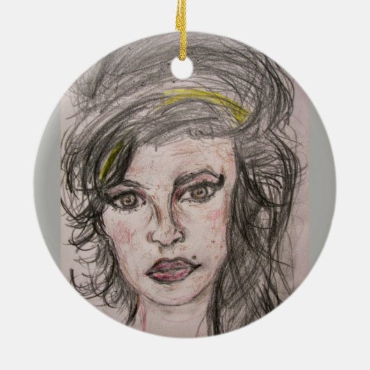 Beehive Girl Keramisch Ornament (Achterkant)