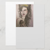 Beehive Girl Praying Briefpapier (Voorkant / Achterkant)