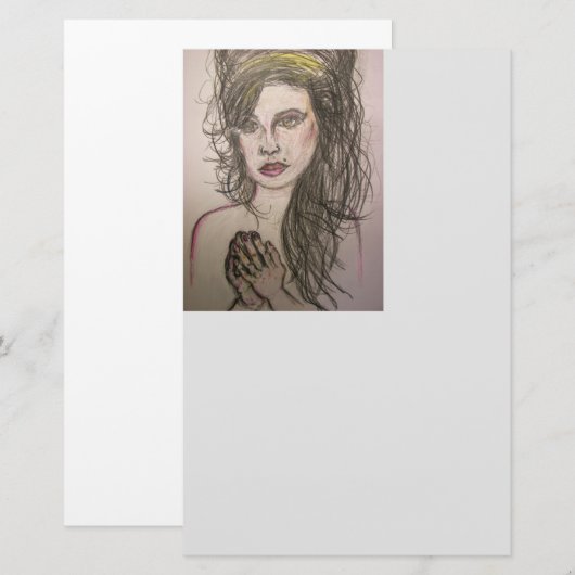 Beehive Girl Praying Briefpapier (Voorkant / Achterkant)