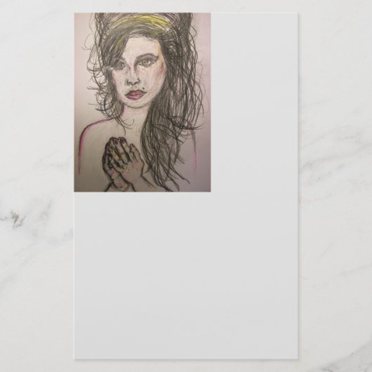 Beehive Girl Praying Briefpapier (Voorkant)