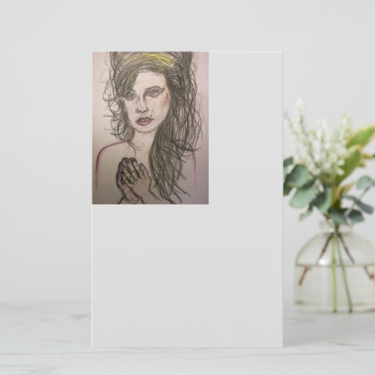 Beehive Girl Praying Briefpapier (Staand voorkant)