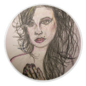 Beehive Girl Praying Keramische Knop (Voorkant)