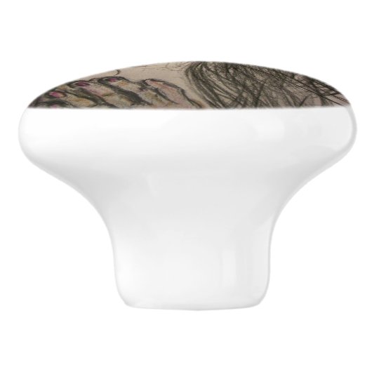 Beehive Girl Praying Keramische Knop (Zijkant)