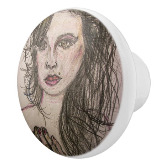 Beehive Girl Praying Keramische Knop (Rechts)