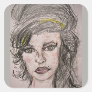 Beehive Girl Vierkante Sticker