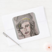 Beehive Girl Vierkante Sticker (Envelop)