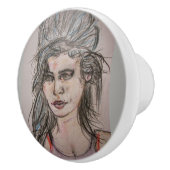 Beehive Girl Walking Keramische Knop (Rechts)