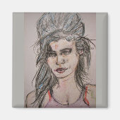 Beehive Girl Walking Magneet (Voorkant)