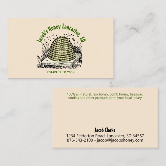 Beehive Honey Antiek White Visitekaartje (Voorkant / Achterkant)