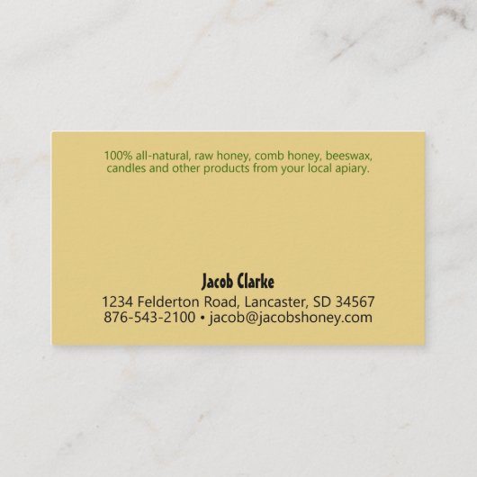 Beehive Honey Light Amber Visitekaartje (Achterkant)