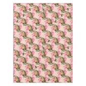  Beehive Pink Floral Honeycomb Patroon Tafelkleed (Voorkant)