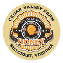 Beehive Sunburst Honey Gold Classic Round Sticker