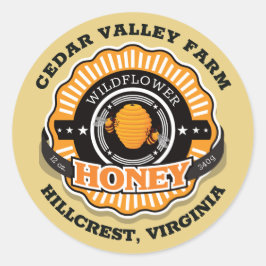 Beehive Sunburst Honey Gold Classic Round Sticker