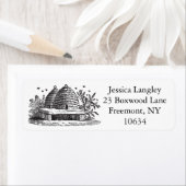 beehive-terugzendplaatsetiketten etiket (Insitu)