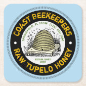 Beehive Tupelo Honey Light Blue Paper Onderzetters (Voorkant)