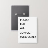 Beëindig alstublieft alle conflicten ooit button (Voorkant / Achterkant)