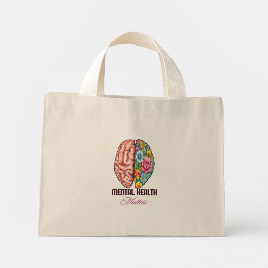 Beëindig de Stigma Mental Health Awareness Canvas  Mini Tote Bag (Achterkant)