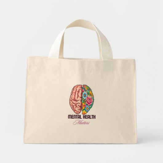 Beëindig de Stigma Mental Health Awareness Canvas  Mini Tote Bag (Voorkant)