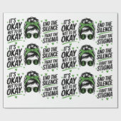 Beëindig de stilte, vecht tegen het stigma - Geest Cadeaupapier (Vlak)
