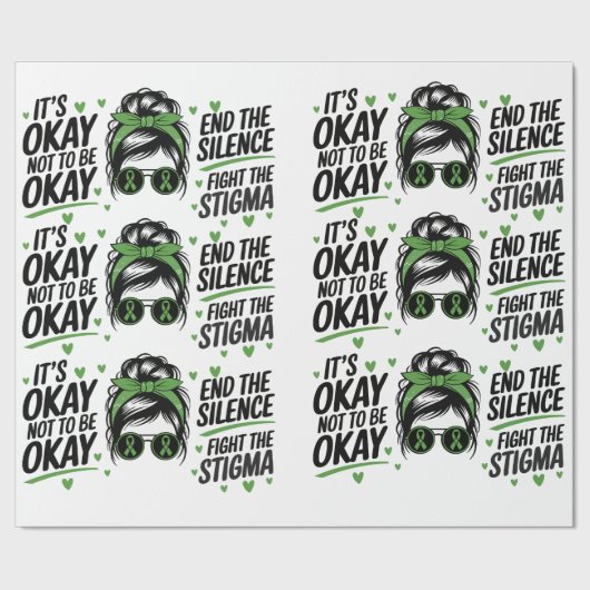 Beëindig de stilte, vecht tegen het stigma - Geest Cadeaupapier (Zoom)