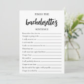 Beëindig de vrijgezellenspel Sentence Party Kaart (Staand voorkant)