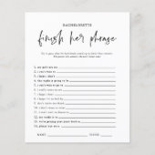 Beëindig de zin | Bachelorette Party Game Kaart (Voorkant)