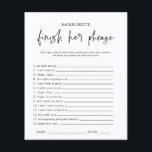 Beëindig de zin | Bachelorette Party Game Kaart<br><div class="desc">De achtergrondkleur van de verandering of voegt grafiek toe om uw trouwthema aan te passen. Natuurlijk is het niet nodig dat je spelletjes speelt op het bachelorette, maar denk er eens over na: je gaat een groep van alle leeftijden hebben, en de meeste gasten hebben elkaar waarschijnlijk nooit ontmoet voor...</div>