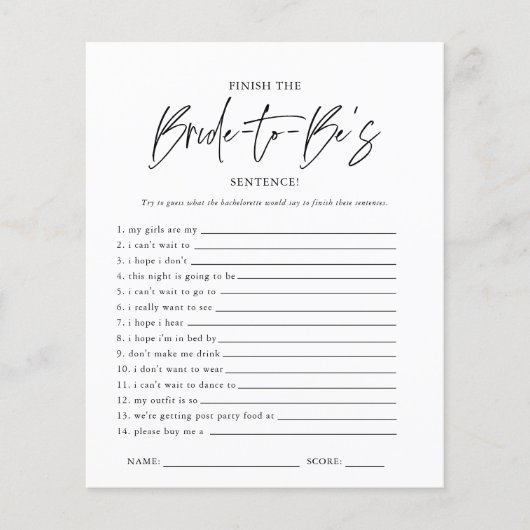 Beëindig de zin | VRIJGEZELLENFEEST (Voorkant)