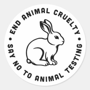 Beëindig dierenmishandeling tegen dierproeven ronde sticker