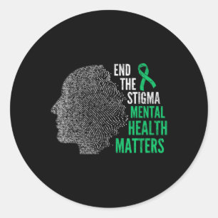 Beëindig het stigma dat geestelijke gezondheid bew ronde sticker