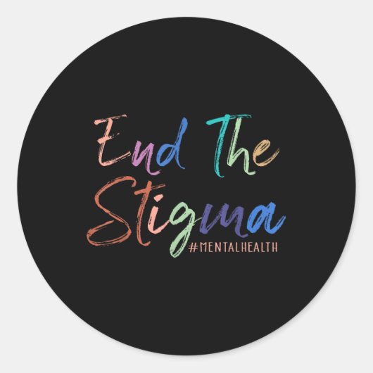 Beëindig het stigma dat mentale gezondheid is posi ronde sticker (Voorkant)