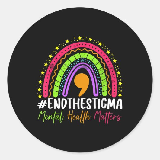 Beëindig het stigma dat mentale gezondheid Schatti Ronde Sticker (Voorkant)