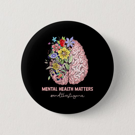 Beëindig het stigma Geestelijke gezondheidsproblem Ronde Button 5,7 Cm (Voorkant)