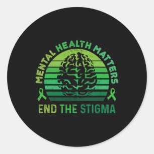 Beëindig het stigma Geestelijke gezondheidsproblem Ronde Sticker