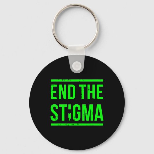 Beëindig het stigma Mental Health Awareness Warrio Sleutelhanger (Voorkant)