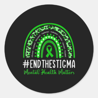 Beëindig het stigma van het bewustzijn van geestel ronde sticker