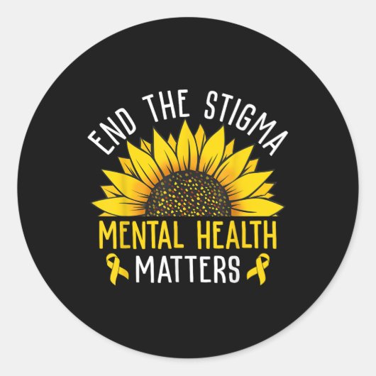 Beëindig het stigma van het mentale bewustzijn van ronde sticker (Voorkant)