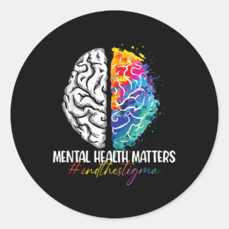 Beëindig het stigma van mentale gezondheid door kl ronde sticker