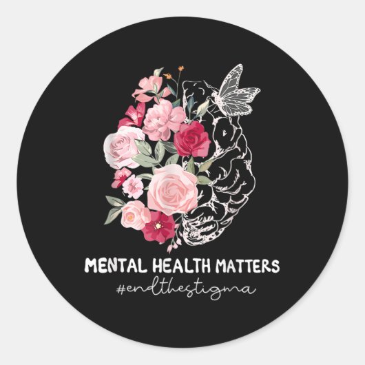 Beëindig het stigma van mentale gezondheid Gi Ronde Sticker (Voorkant)