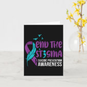 Beëindig het stigma, zelfmoordpreventie en bewustz kaart (Gele Bloem)