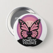 Beëindig huiselijk geweld ronde button 7,6 cm (Voorkant /achterkant)