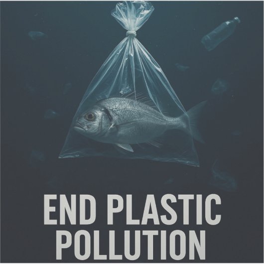 Beëindig plasticafval – Ocean Awareness Sticker (Voorkant)