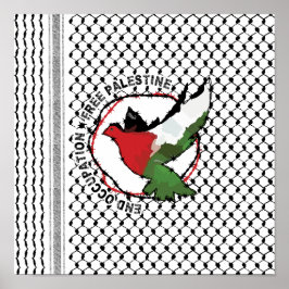 Beëindiging van de bezetting Vrije Palestina Kufiy Poster