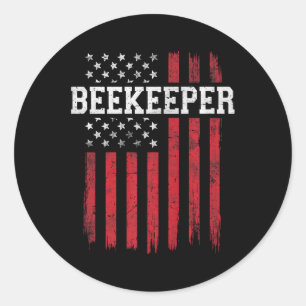 Beekeeper Amerikaanse vlag USA Patriot Ronde Sticker