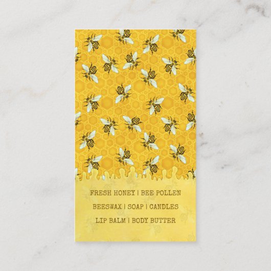 Beekeeper Apiary Bee Farm Honeybees Honeycomb Hive Visitekaartje (Achterkant)