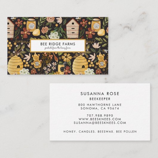 Beekeeper Apiary Honey Products  Visitekaartje (Voorkant / Achterkant)