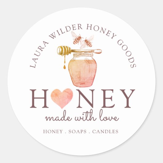 Beekeeper Apiary Honey Ronde Sticker (Voorkant)