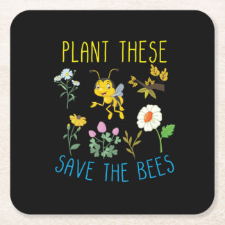 Beekeeper Art Plant These Save The Bees Kartonnen Onderzetters