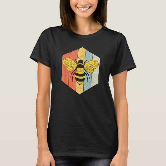 Beekeeper Beekeeping Bumblebee Vintage Retro Bees T-shirt (Voorkant)