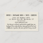 Beekeeper Cottage Style  Skep & Honingbijen Visitekaartje (Achterkant)